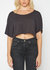 Slouch Wide Scoop Neck Cropped Tee