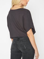 Slouch Wide Scoop Neck Cropped Tee