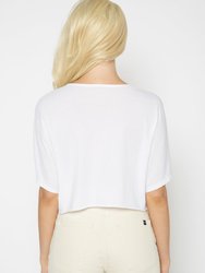 Slouch Wide Scoop Neck Cropped Tee