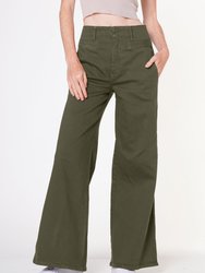 Sophia Trouser Wide Leg - Olive