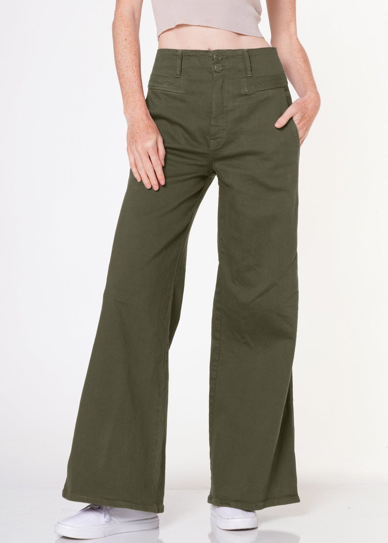 Sophia Trouser Wide Leg - Olive