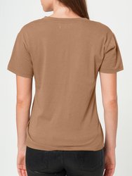 Supima Cotton Deep V Neck Tee - Carmel