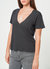 Supima Cotton Deep V Neck Tee - Vintage Black