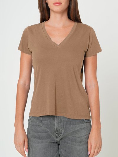 NOEND Denim Supima Cotton V Neck Tee - Carmel product