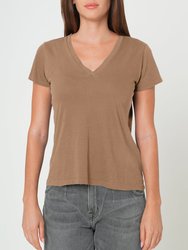 Supima Cotton V Neck Tee - Carmel - Carmel