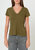 Supima Cotton V Neck Tee - Military Green - Military Green