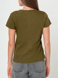 Supima Cotton V Neck Tee - Military Green