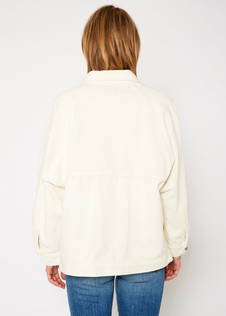 Wes Balloon Utility Jacket In Cream