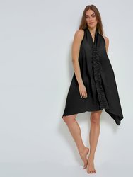 Black Ruffled Dress In Organic Cotton