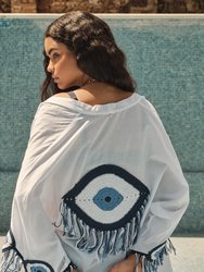 Evil Eye Kaftan - White