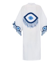 Evil Eye Kaftan - White