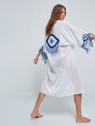 Evil Eye Kaftan - White - White