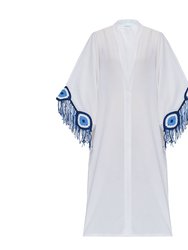 Evil Eye Kaftan - White