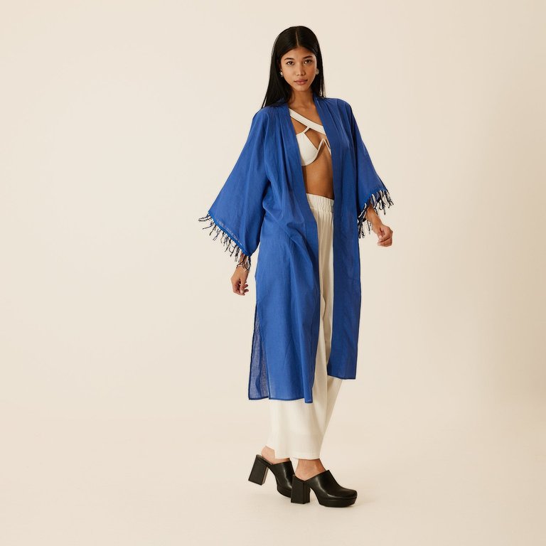 Hamsa Hand Kaftan - Blue