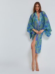 Leaf Kimono - Blue - Blue