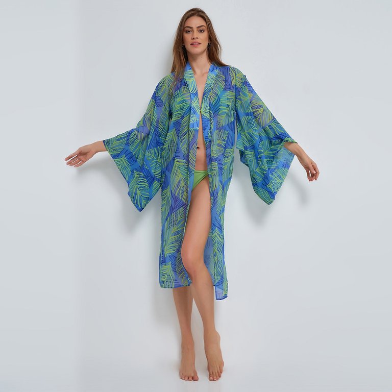 Leaf Kimono - Blue