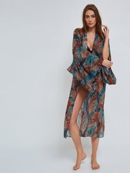 Leaf Kimono - Dark Multicolor - Dark Multicolor