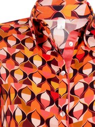 Retro Shirt Dress - Coral