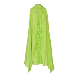 Ruffled Dress In Organic Cotton - Green