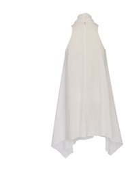 White Ruffled Dress in Organic Cotton