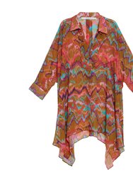 Zig-Zag Tunic in Dark Multicolor