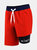 Boys Wave Shorts: Anti Chafe Swim Trunks - Red/Navy