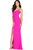 Jasmine One Shoulder Gown - Neon Pink