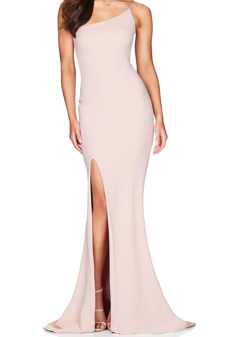 Jasmine One Shoulder Gown - Blush