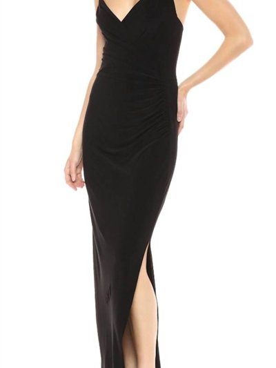 Norma Kamali Halter Sweetheart Side Drape Gown product