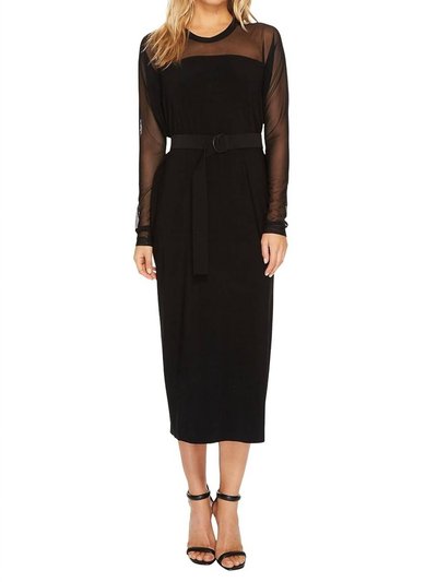 Norma Kamali Long Box Dress With Belt In Black/black Mesh product