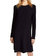 Long Sleeve Crew Dress To Knee In Black - Black