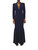 Single Breasted Fishtail Gown - True Navy