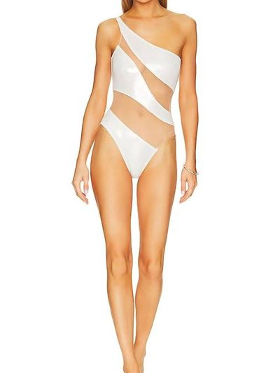 Norma Kamali Snake Mesh One Piece In Pearl/Nude Mesh product