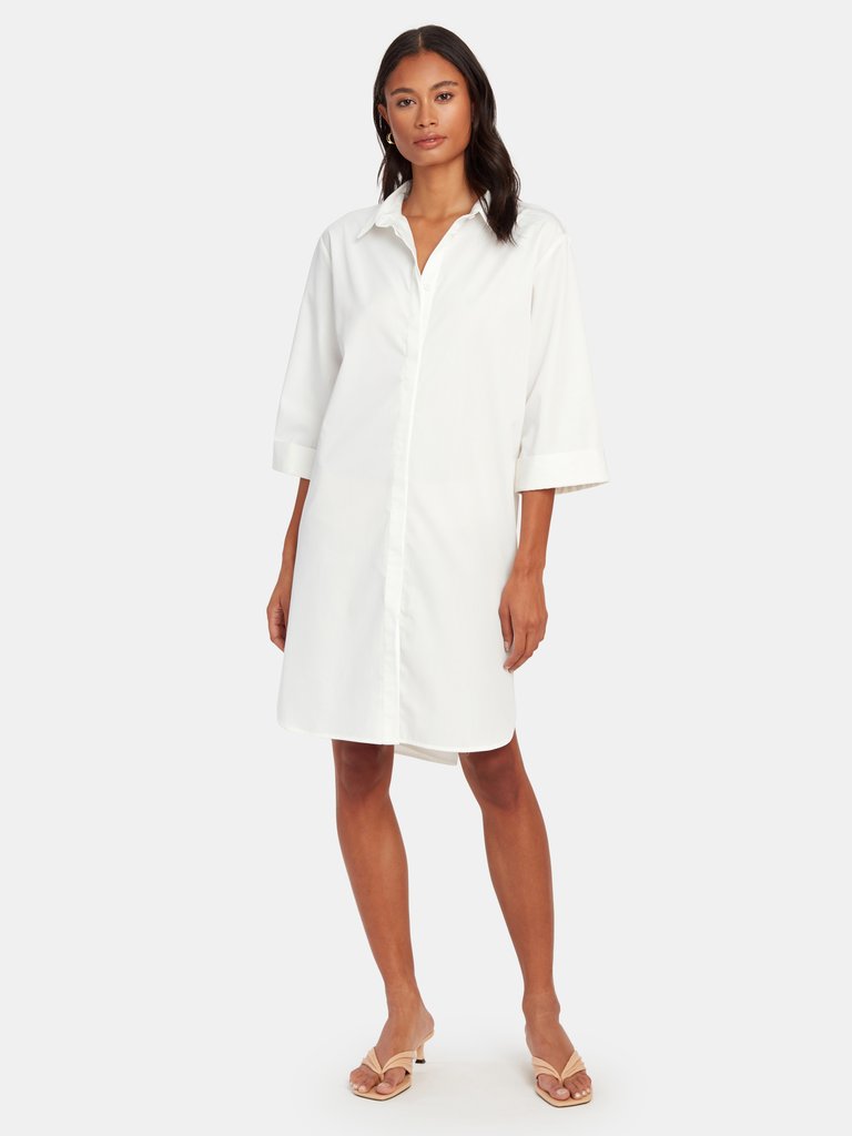 Emily Oversized Shirt Dress - Off White