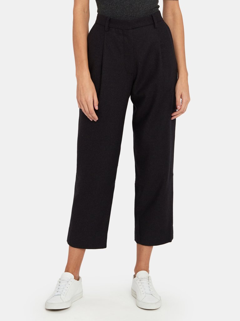 Julia Wool Ankle Pant - Dark Navy