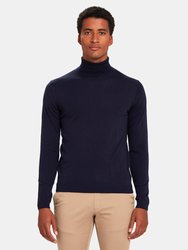 Kirk Merino Roll Neck Sweater - Dark Navy 7004