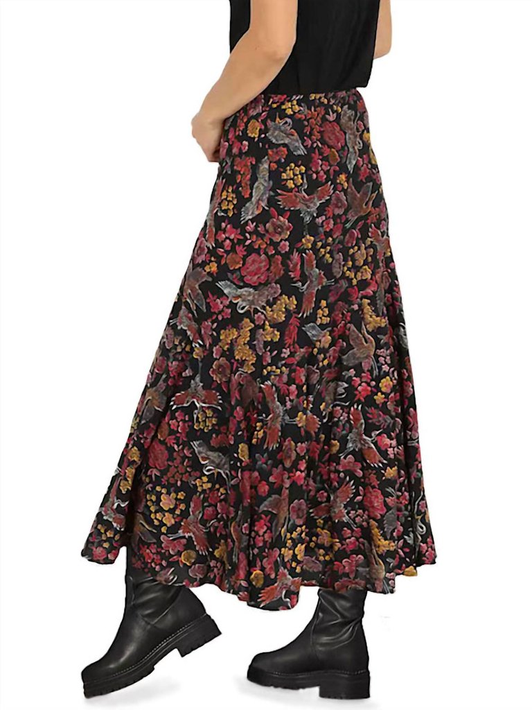 Madrigal Maxi Skirt In Black Multi