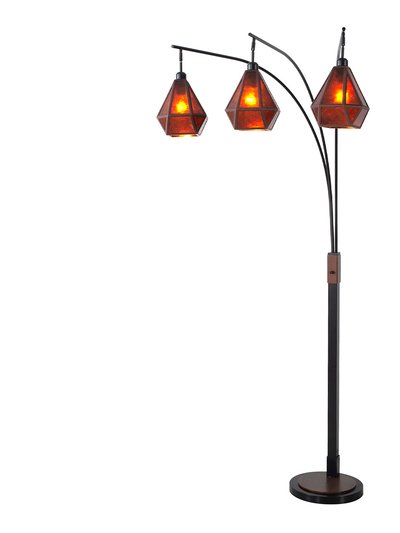 Nova of California Artifact Natural Mica 3 Light Arc Floor Lamp - 86", Expresso Bronze, Dimmer switch product