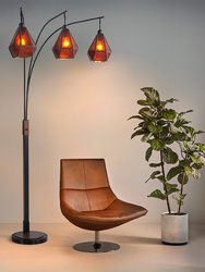 Artifact Natural Mica 3 Light Arc Floor Lamp - 86", Expresso Bronze, Dimmer switch