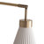 Concord Bone Porcelain Shade 3 Light Arc Floor Lamp - 85", Weathered Brass & Walnut, Dimmer Switch