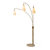 Concord Bone Porcelain Shade 3 Light Arc Floor Lamp - 85", Weathered Brass & Walnut, Dimmer Switch