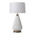 Concord Bone Porcelain Table Lamp - 28", White and Walnut, 4-Way Rotary Switch