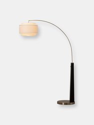 Coronado 1 Light Arc Floor Lamp - Matte Black & Satin Nickel