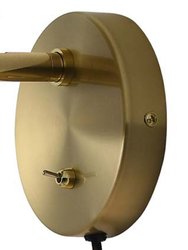 Culver Wall Sconce - Brushed Brass, plug-in, On/Off Switch