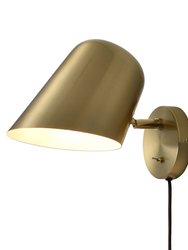 Culver Wall Sconce - Brushed Brass, plug-in, On/Off Switch