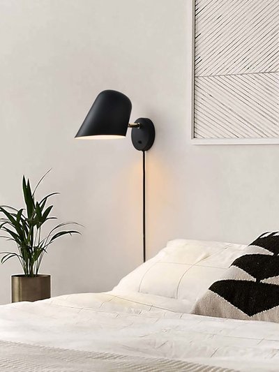 Nova of California Culver Wall Sconce -Matte Black, plug-in, On/Off Switch product