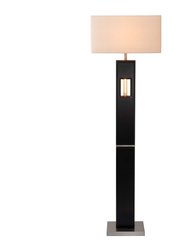 Deus Ex Machina Floor Lamp with Nightlight feature - 60", Espresso finish, 4-Way Rotary Switch, Edison LED bulb - Dark Brown