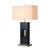 Deus Ex Machina Table Lamp with Nightlight feature - 24", Espresso and Brushed Nickel, 4-way switch, Edison LED bulb