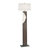 Half Moon Floor Lamp with Nightlight - Charcoal Gray, Etruscan Gold Linen Shade