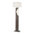 Half Moon Floor Lamp with Nightlight - Charcoal Gray, Etruscan Gold Linen Shade - Gray